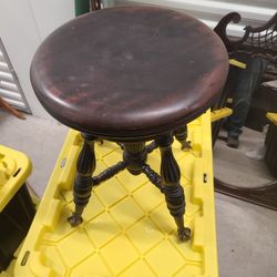 Antique Glass Ball Claw Foot Stool