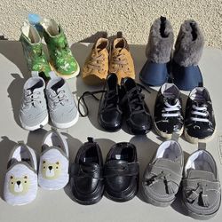 9 Pairs Baby Boy Crib Shoes Size 1&2
