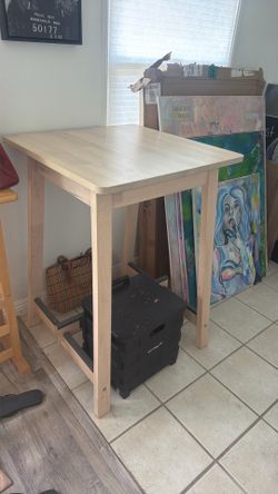 Light wood high top table