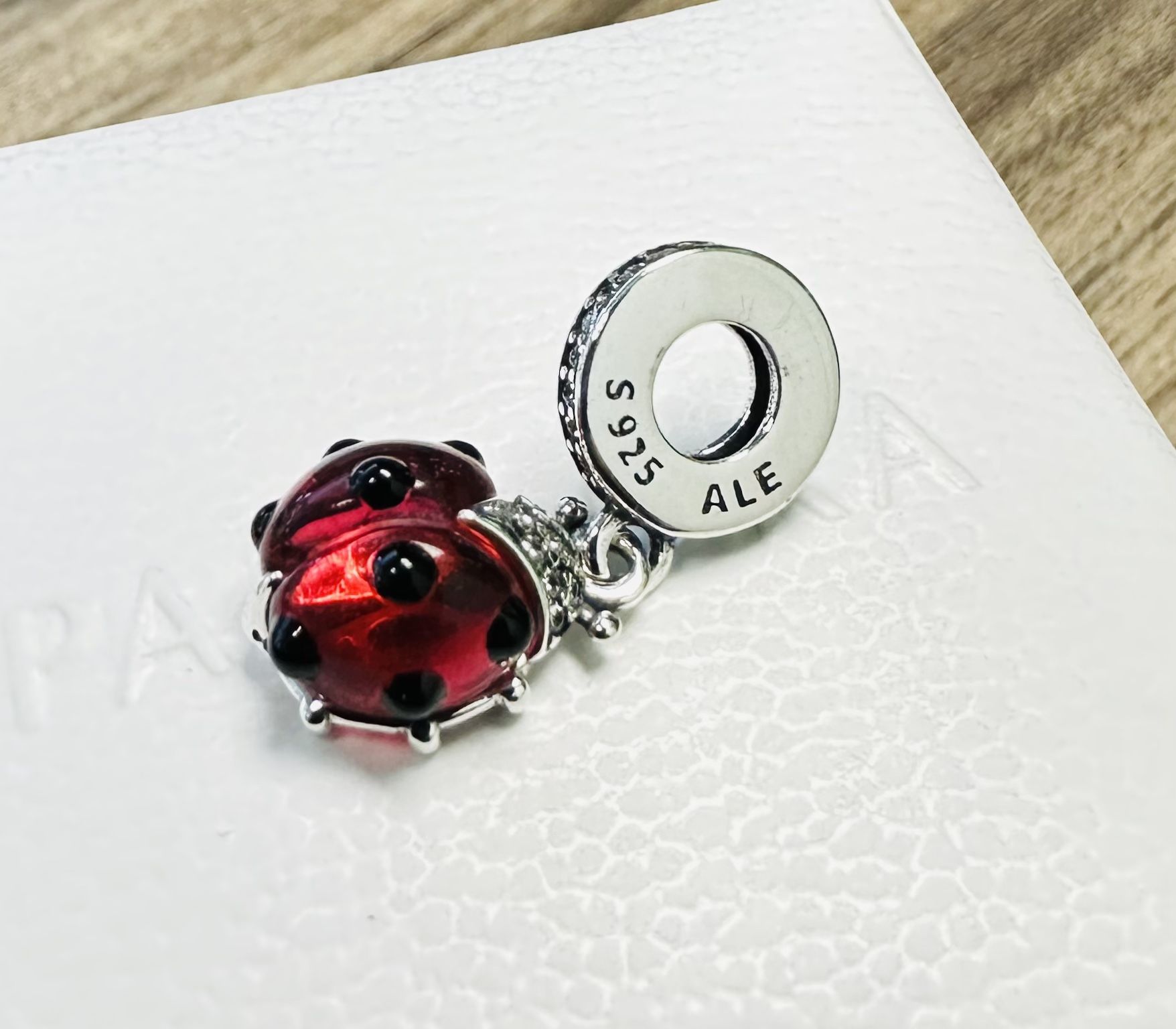 Pandora Red Ladybug Charm #792571C01 + FREE Pandora Gift Box + Tag