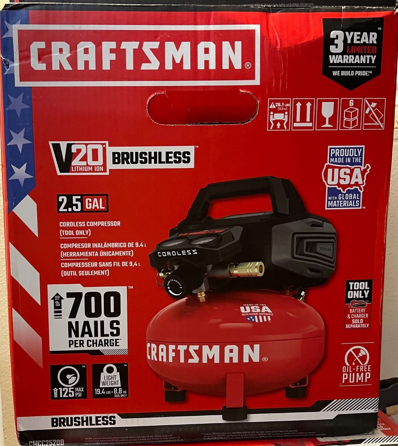 Craftsman 2.5 gal Pancake Portable Air Compressor 125 psi