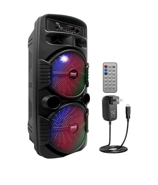 Pyle Sound System Bluetooth Speaker W/Led Lights And Remote