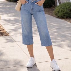 L.L.Bean Vtg Pants Womens 8p Blue Crop Jeans Baggy 90s 