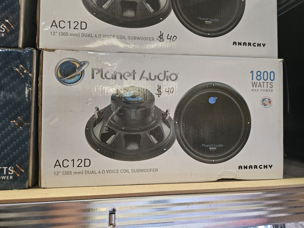 Planet Audio AC12D Car Subwoofer - 1800 Watts Maximum Power, 12 Inch, Dual 4 Ohm Voice Coil, Sold Individually