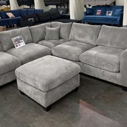 New 99x99 Sectional Couch With Ottoman / Free Delivery