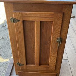 Beautiful Antique Wooden Multi Uses Trash Cans, Nightstands Ice Box.