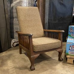 Vintage Metal Rod Recliner Armchair