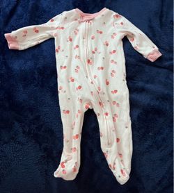 Baby Girl Strawberry Footed Zip Sleeper