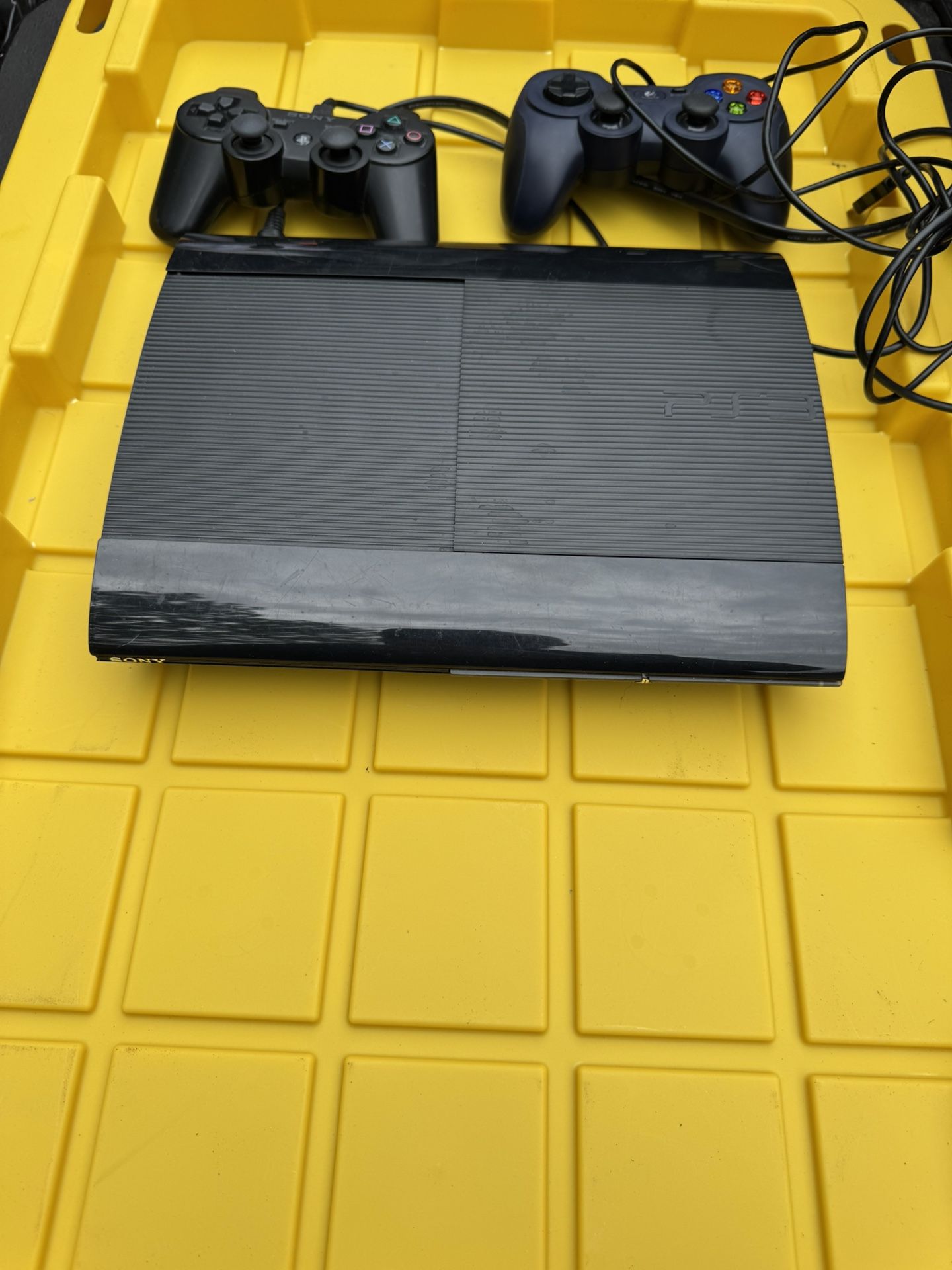 Sony PlayStation 3 Console PS3 Super Slim Bundle Controller, Plus Extra Controller & Cords Tested WORKS
