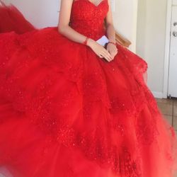 Red Quinceanera Dress