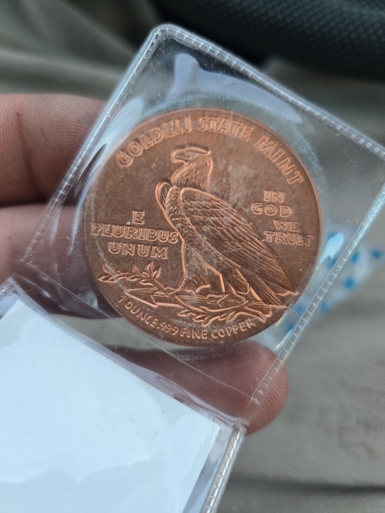 1929 .999 Pure Copper Indian Head And Presidential 1$ Coins 