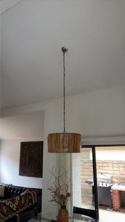 Mid century wood chandelier