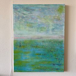 Large Abstract Landscape Painting by Gavin Mc Groggan – Original Signed Acrylic on Canvas, 30” x 40”