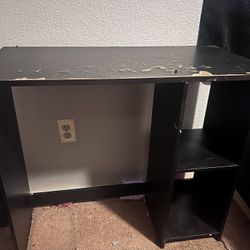 Black Desk with Shelves
