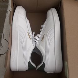 Puma Men’s Shoes White With Slight Green. 9 1/2. Brand New. 