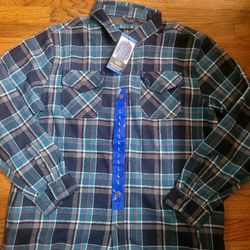 Brand New Lee Men's Thick Flannel Shirt Jacket Bonded With Thermal Lining