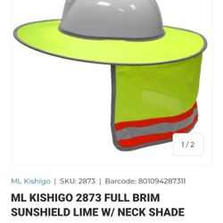  Kishigo 2873 Full Brim Sunshield Lime w/ Neck Shade