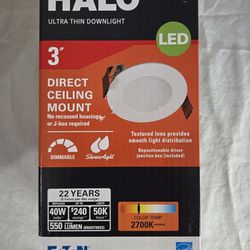 NEW HALO 3 in. 2700K Round White LED Downlight Kit