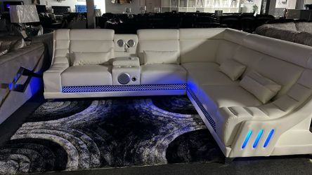 Brand New Futuristic Sectional with LED Lights and Speakers $39 down payment and take home today