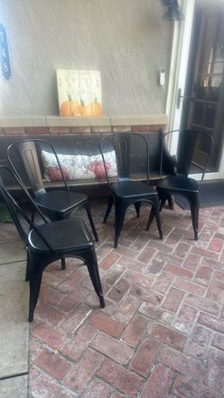 Black metal chairs