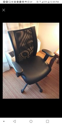 Black leather office chairs