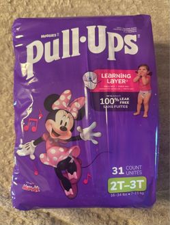 New One (1) Huggies Pull-Ups Girls' Potty Training Pants Underwear, Size 2T-3T  (16-34 lbs) 31 Count