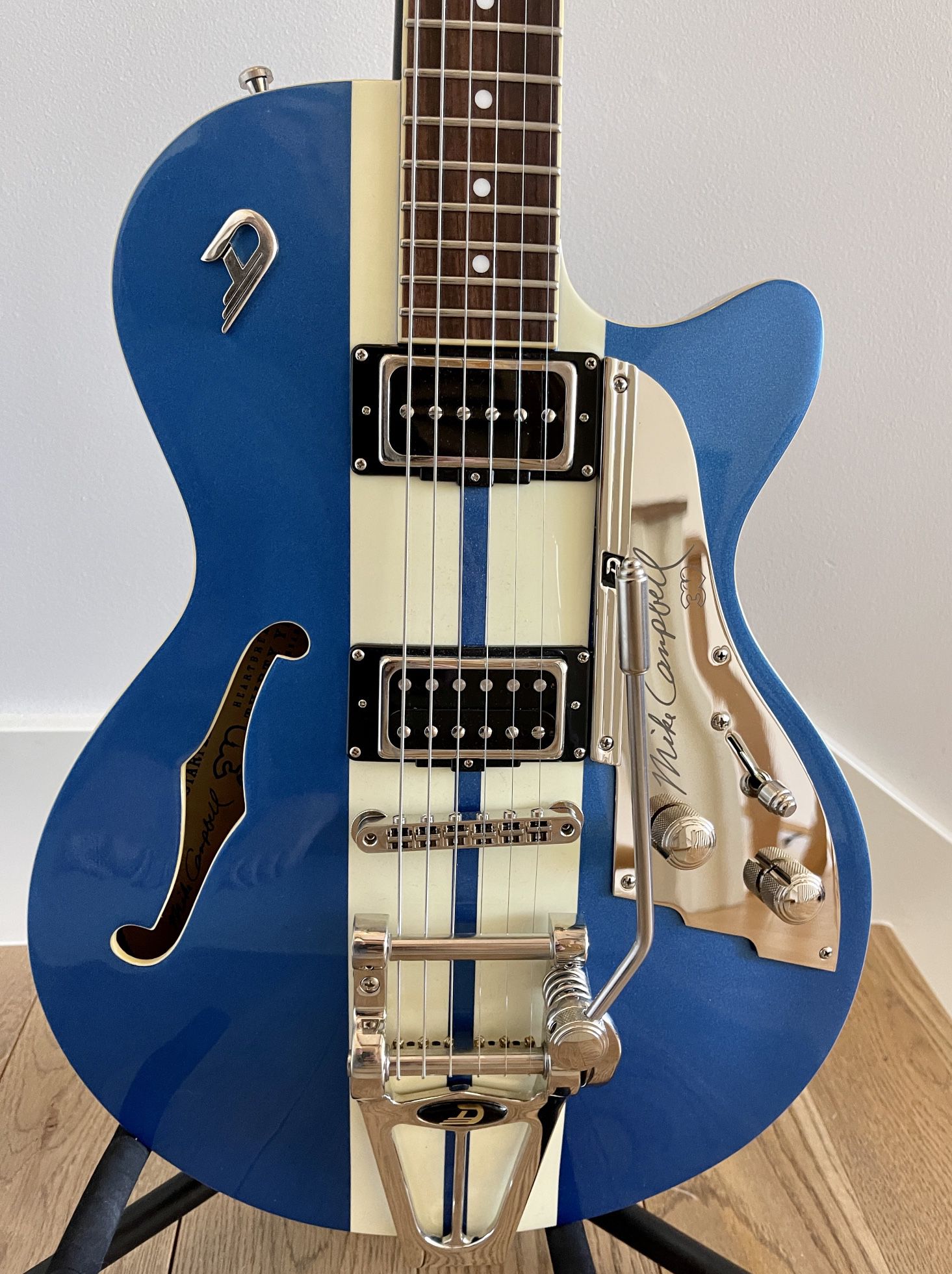 Mint Condition Duesenberg Starplayer TV Mike Campbell Edition Electric Guitar - Lake Placid Blue