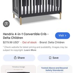 $75 Crib (navy blue and gold)