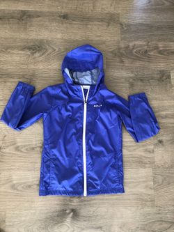 Girls Columbia fall / rain zip up hooded jacket- purple size L (10-12yrs)