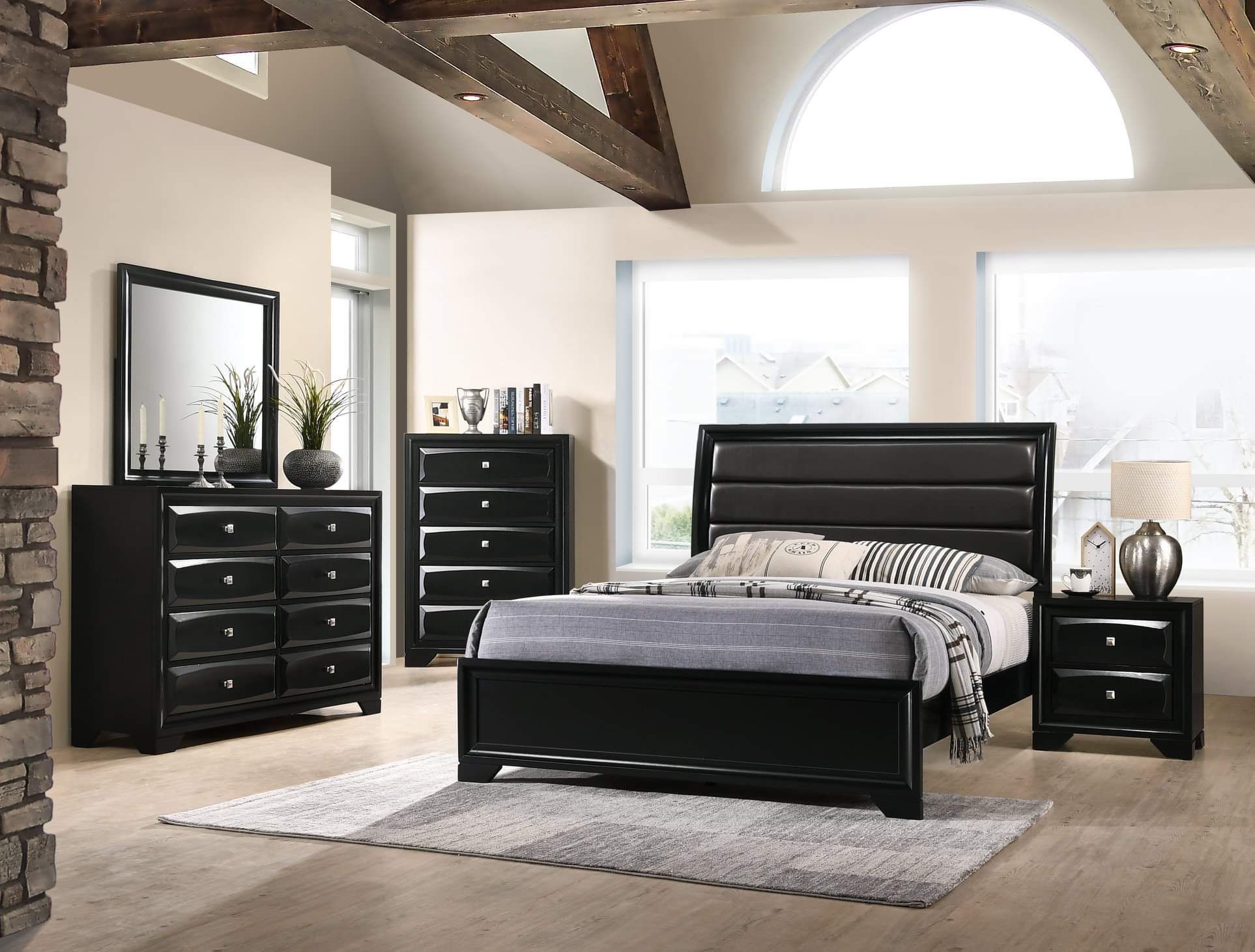MODERN NEW MONTE CARLO BLACK QUEEN BEDROOM SET ON SALE ONLY $1099. KING SET $1199. IN STOCK SAME DAY DELIVERY 🚚 FINANCING AVAILABLE
