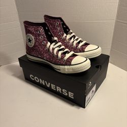 Converse Chuck Taylor All Star Hi Purple Pink Glitter Shoes Sneakers Sz 8.5  New