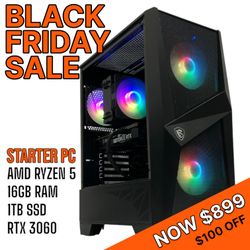 🦊 FOX 116 🦊 SPECIAL DEAL 🦊 ZERO DOWN FINANCE | FOX CUSTOM GAMING PC - AMD RYZEN 5-5500 | NVIDIA RTX 3060 | 16 GB DDR4 RAM | 1 TB SSD | WIN 11.