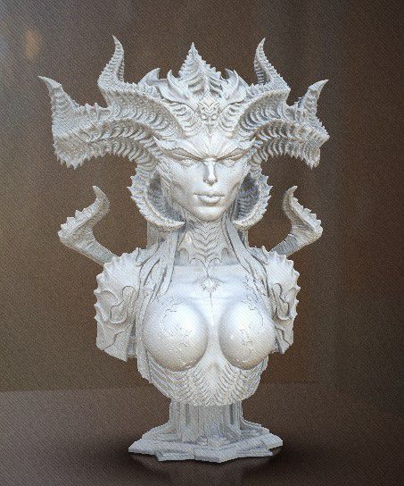 Lilith Bust Statue Video Game Fan Art Diablo Comic Book Dnd 