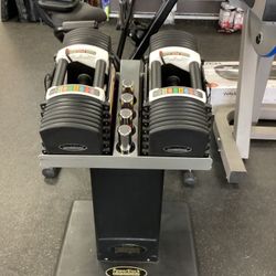 PowerBlock Pro EXP Urethane 5-90 lb Adjustable Dumbbells With Stand 
