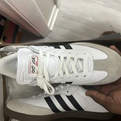 adidas Samba Men's Low Top Lace-Up Sneakers White Black Beige