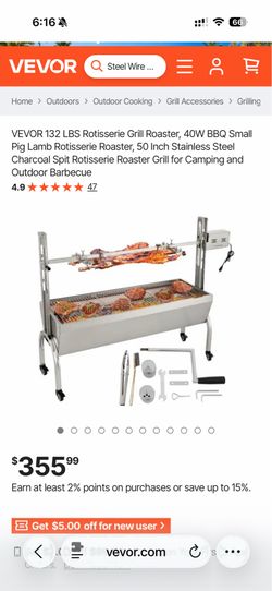 VEVOR 132 lbs SS Rotisserie Grill Roaster