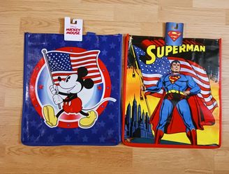 $5 Both NWT 4th Of The July Mickey Mouse And Superman Big Reusable Tote Bag