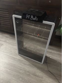 Acrylic display “ pit bulls “ stamped led blue light