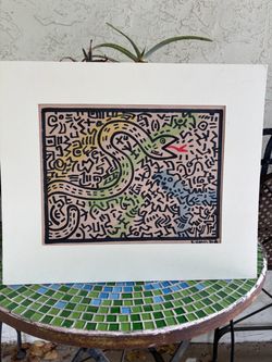 Keith Haring Mixed Media Drawing