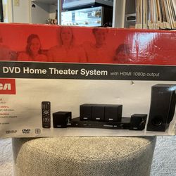 RCA DVD Home Theater System Black RTD3133H-Subwoofer & 5 Speakers  NEW open box