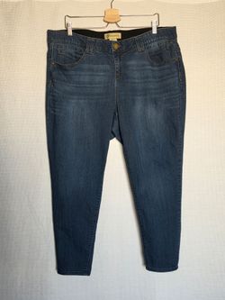Democracy “Ab” Solution Women's Hi-Rise Slim Crop Blue Jeans Plus Size 20W