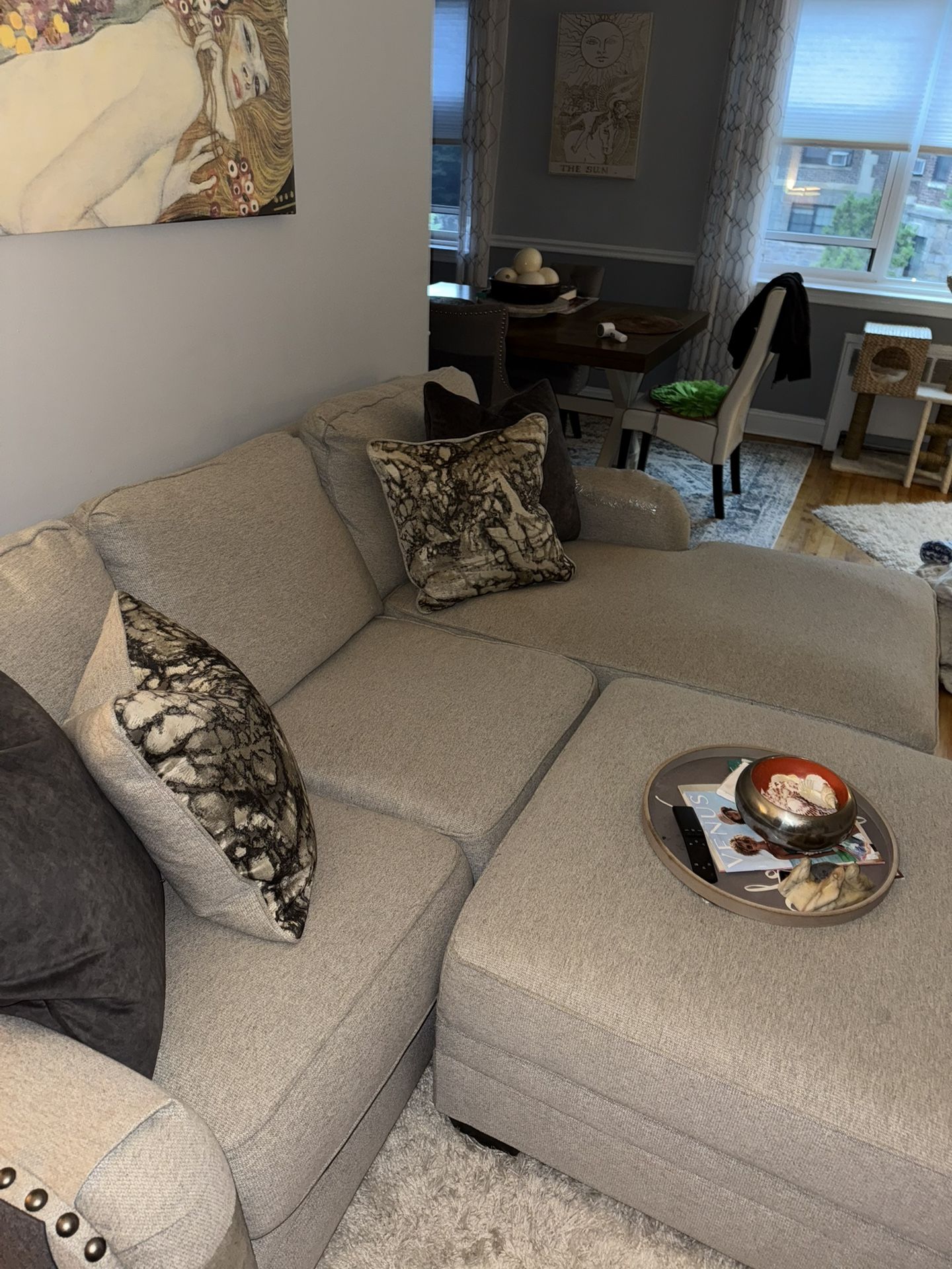 Living Room Sofa  And Storage Ottoman 