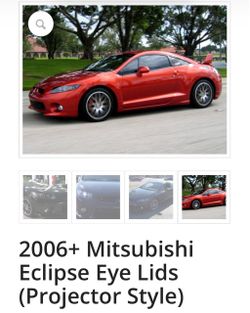 2006-2012 Mitsubishi Eclipse Projector Headlight Eyelids - P06 Ultra Red Pearl