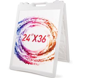 A-Frame Sidewalk Curb Sign, Outdoor Portable Double Sided   24”x 36”