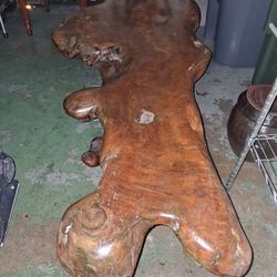 Redwood  Burl Coffee Table  72" X 30 "