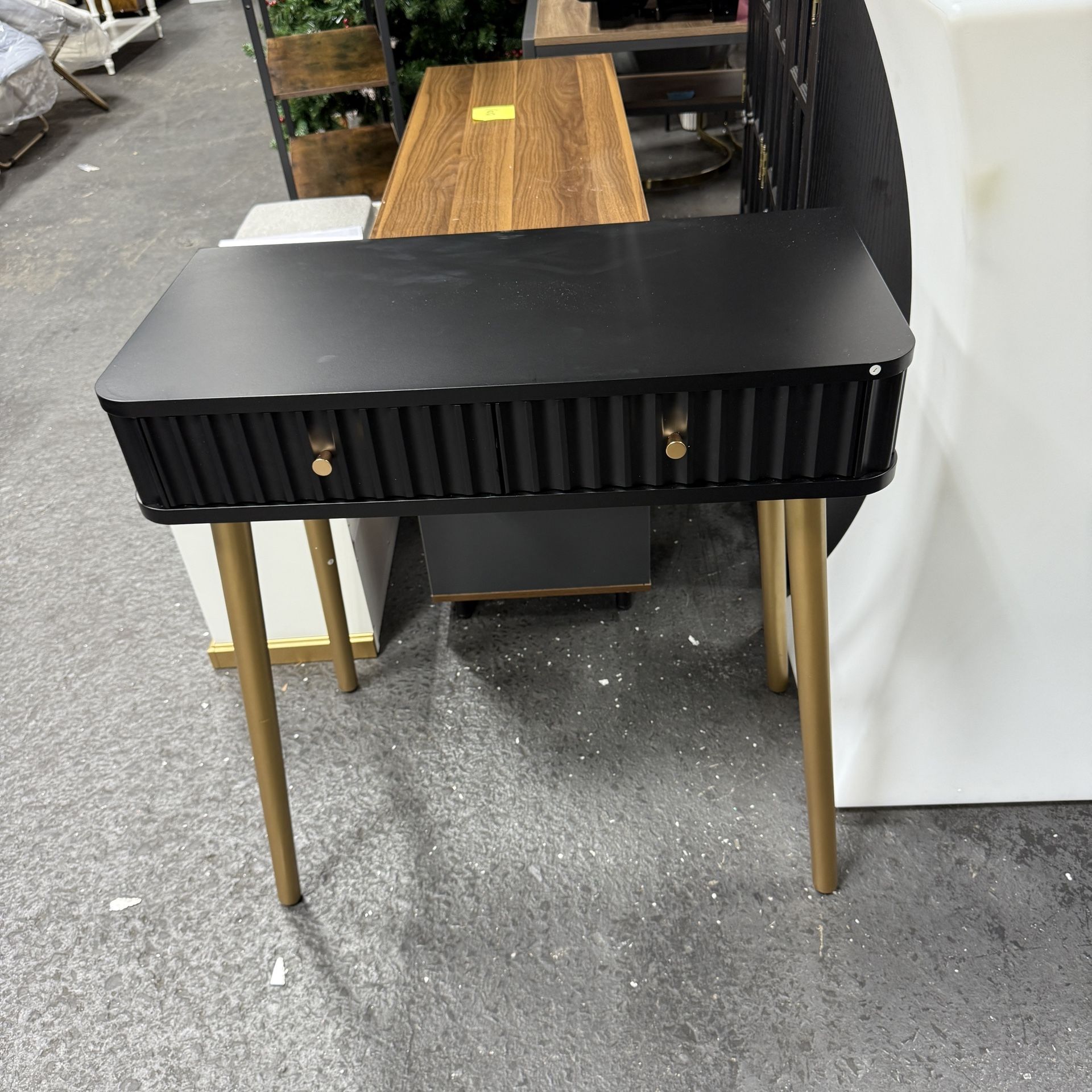 32''Vanity Desk with 2 Drawers and Water Ripple Design Dressing Table, Makeup Vanities