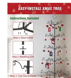 6’ Metal Christmas Ornament Tree New in Box
