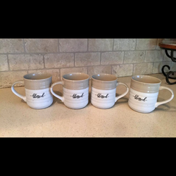 "blessed" mugs set of 4