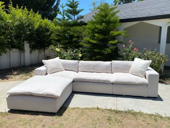 Huge Posh cloud modular couch with ottoman