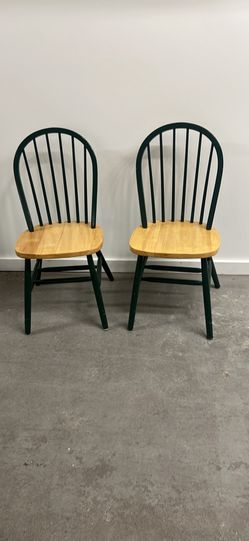 green color, solid wood chairs 2 green color, solid wood chairs